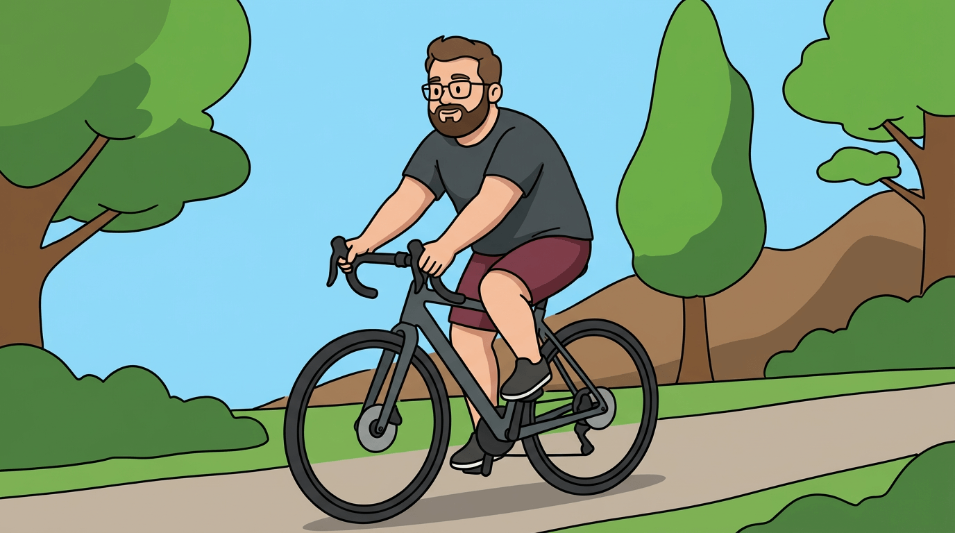 Ben riding a bike.